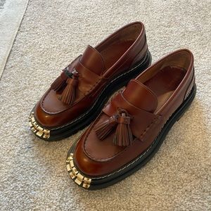 Sandro brown chunky loafer w iron cap toe